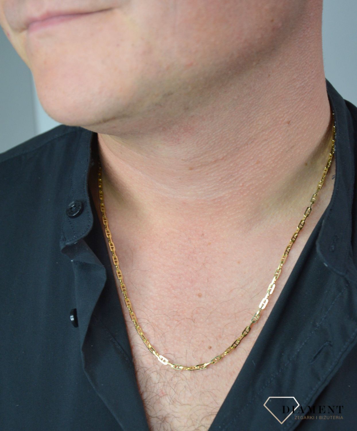 Złoty łańcuszek 585 o szerokości 3 mm DIA-LAN-1240-585 3mm.jpg